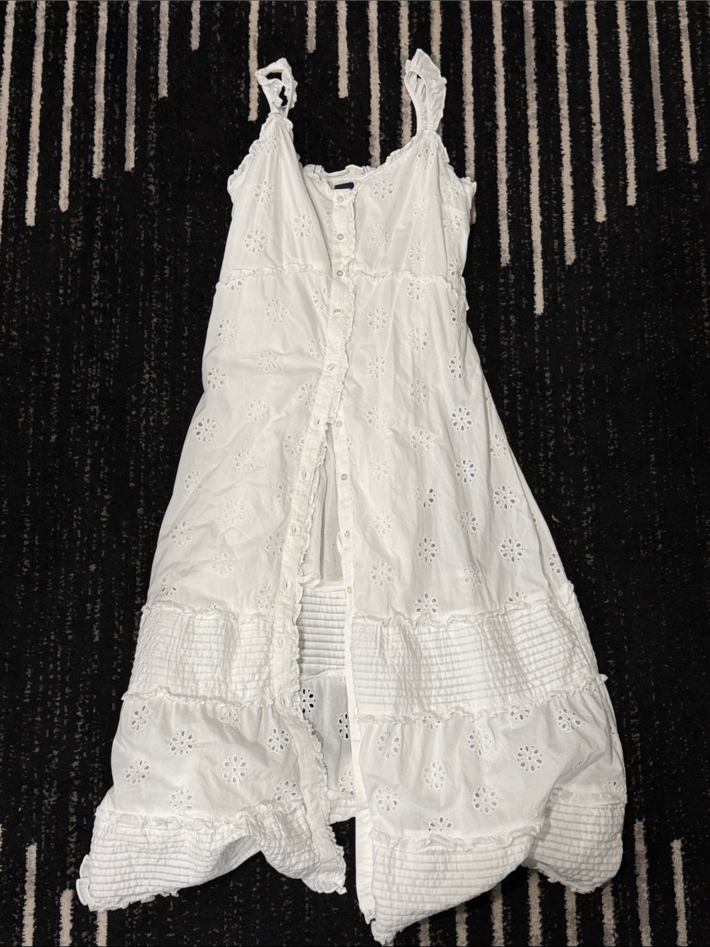 GAP White Eyelet Button-Front Sundress